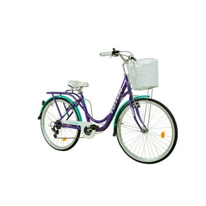 Bicicleta Totem City Dama Aro 26 Morado Turquesa
