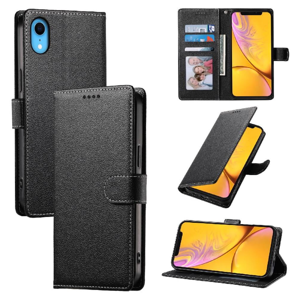 Foxdock - Funda Para Iphone Xr– Cuero Premium, 3 Ranuras Para Tarjetas, Protección Contra Impactos