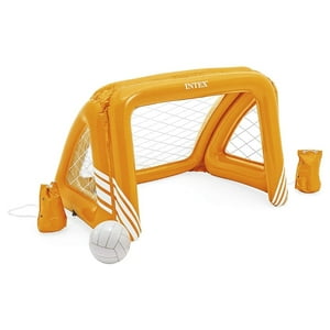 Intex - Juego Piscina Inflable Arco Fútbol Y Waterpolo + Pelota Inflable Naranja
