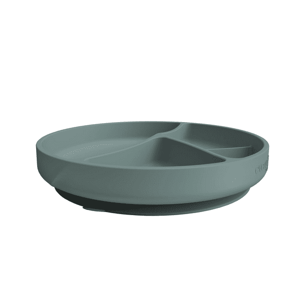 Plato De Silicona Con Ventosa Gris New
