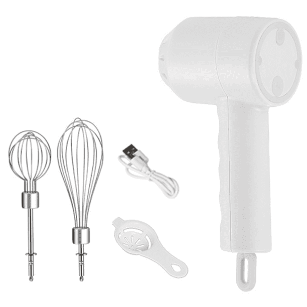 Batidora de mano eléctrica portátil inalámbrica, 3 velocidades, ajustable, ligera, recargable por USB