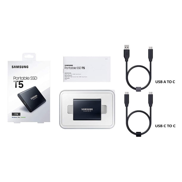 SSD Samsung T5 portátil de 1 TB USB 3.1 540 MB/s externo negro | Lider