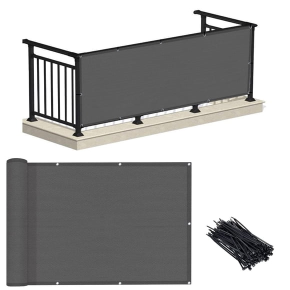 Pantalla de Privacidad LOVE STORY 91x305 cm Gris Oscuro HDPE