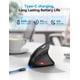 thumbnail image 4 of Mouse ergonómico Bluetooth recargable TECKNET, 6 DPI, negro, 4 of 7