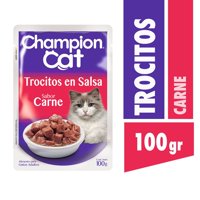 Alimento Húmedo Gato Adulto Trocitos Sabor Carne Pouch 100 G Champion Cat
