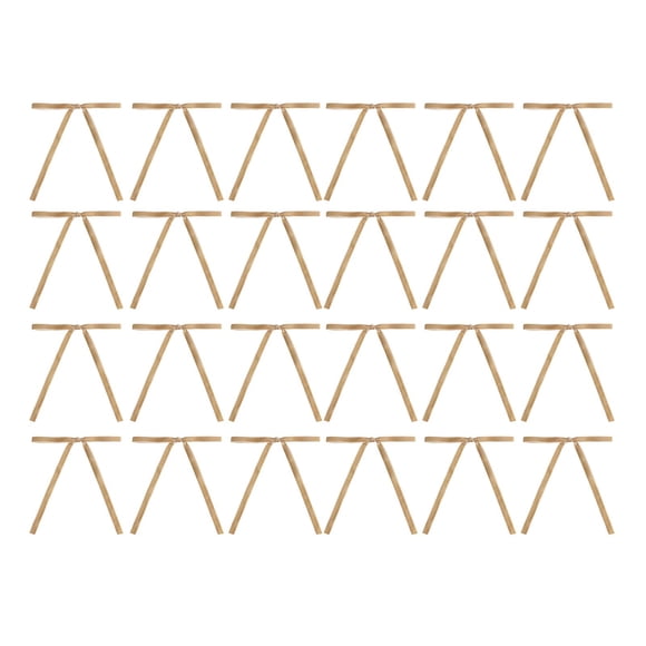Juego De 24 Lazos Navideños De Terciopelo Para Decoración Navideña, Lazos De Cinta Para Navidad, Adornos Navideños, Color Marrón Claro