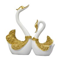 Bothyi - Lovely Swan Lover Estatua Estatuillas De Animales Interior Habitación Para Niños Decoración Para El Hogar Blanco