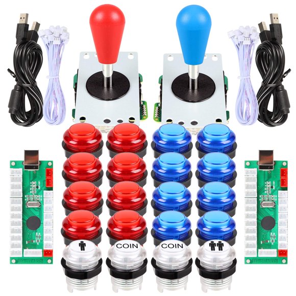 Kit de botones Arcade Joystick LED Fosiya, estilo ovalado, elipse