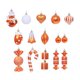 thumbnail image 4 of 16 Bolas Decorativas Navide?as Wonderland Irrompibles De Color Naranja, 4 of 5