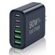 thumbnail image 1 of Cargador USB RUMIXI 90W 6 puertos USB‑C GaN de carga rápida, 1 of 7