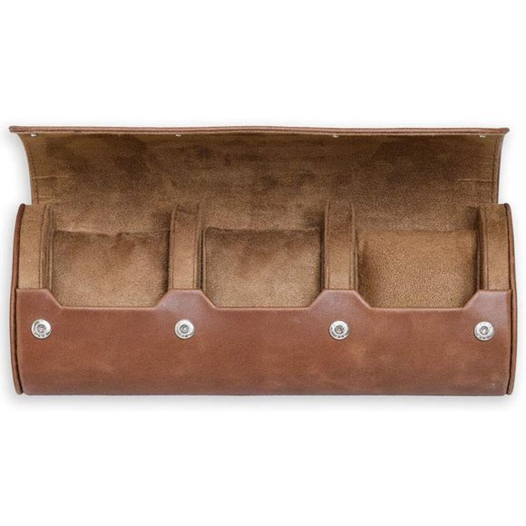 Estuche enrollable ROTHWELL para 3 relojes, color caqui, 24 × 10 × 7 cm
