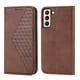 thumbnail image 1 of Funda Flip FOXDOCK para Samsung Galaxy S21 , Estilo Billetera con Diseño Rombo, Correa de Mano y Soporte, Uso Diario, 1 of 6