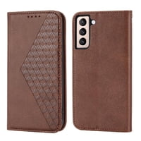 Funda Flip Foxdock Para Samsung Galaxy S21 , Estilo Billetera Con Diseño Rombo, Correa De Mano Y Soporte, Uso Diario