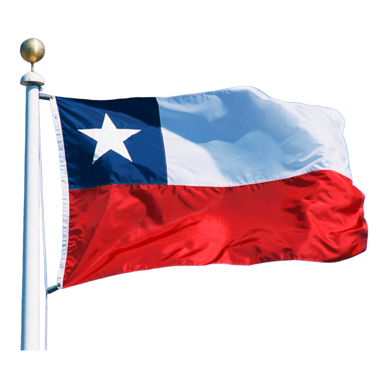 Genérico. - Bandera Chilena 60X90 Cms Tela Trevira Bordada Chile.