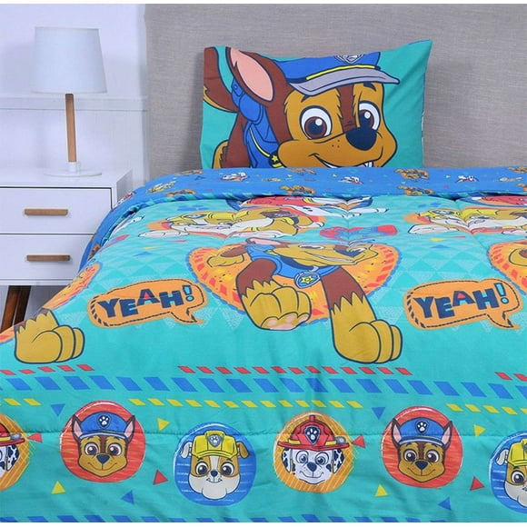 Cubrecama Plumón infantil niña nilño Paw Patrol turquesa