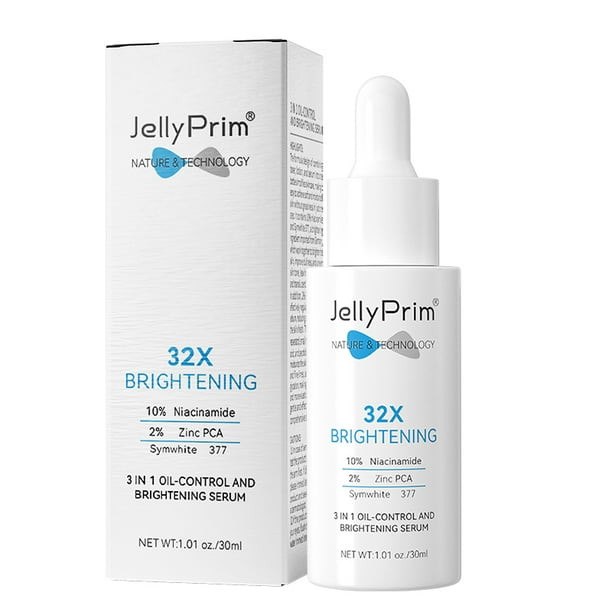 Jellyprim Facial Serum Whitening Skin Care Niacinamide Face Serum Brightening Oil Control Dark Spots Essence 3In-1 Beauty Health