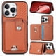 thumbnail image 1 of Funda Billetera Tejida para iPhone 16 Pro Max con Soporte y Tarjetero Marrón, 1 of 5