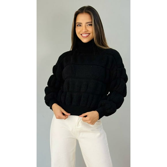 Sueter Mujer Invierno Delicias Color Negro