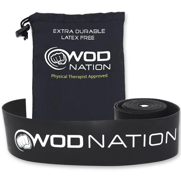 Bandas de hilo muscular WOD Nation, 1 paquete, color negro pesado