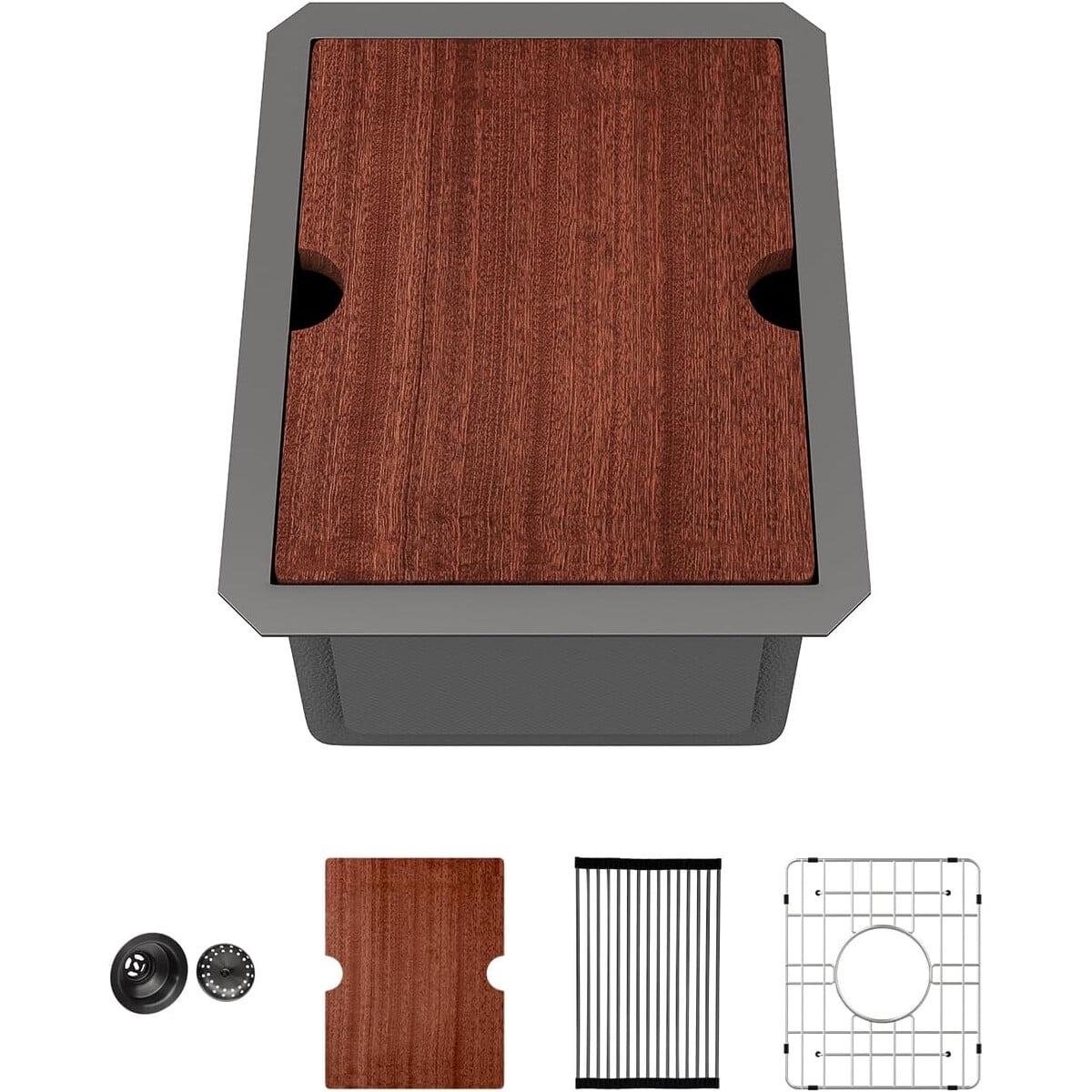Sarlai - Lavaplatos Bar 12x15 Cm Acero Inoxidable Negro