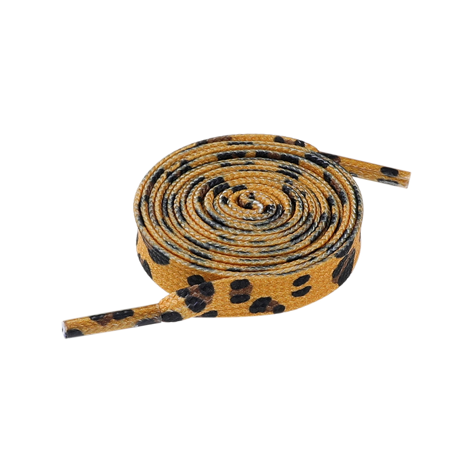 Inspire Chic Cordones De Zapatos Planos Con Estampado De Leopardo, Patrón Animal, Para Zapatillas Deportivas, 2 Pares, Amarillo Marrón, 120 Cm/47.2