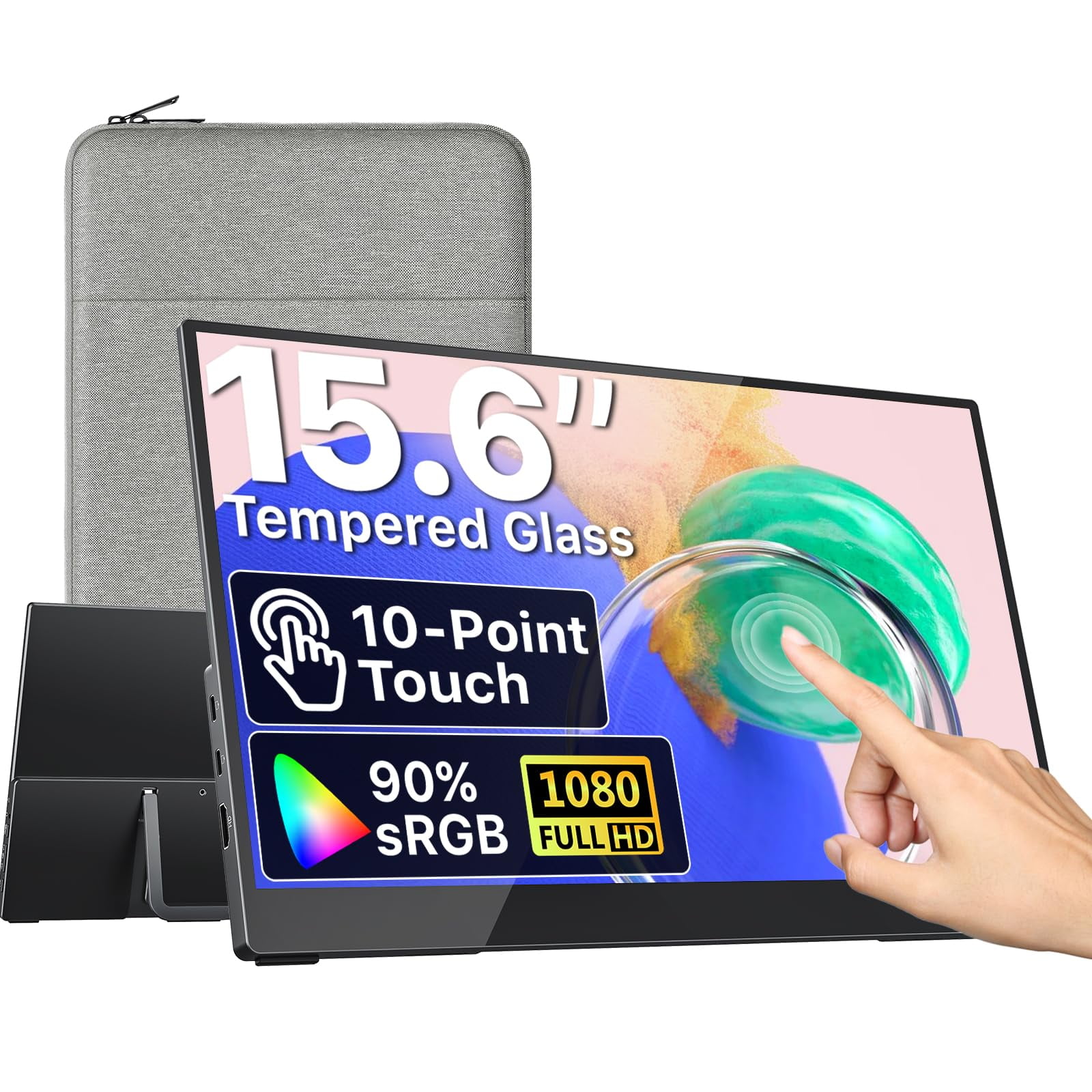 Monitor Portátil Visionowl Con Pantalla Táctil De 15.6 Pulgadas 1080p Usb-c/hdmi