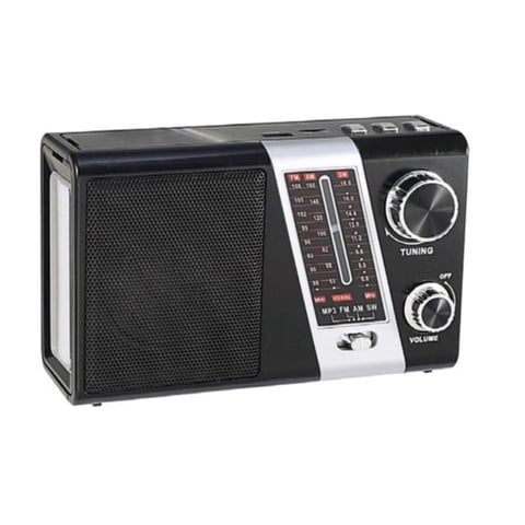 Tecnolab - Radio Portatil Panel Solar Led Usb Am Sw Fm Negro