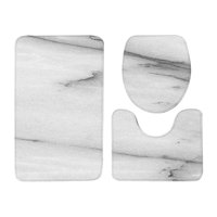 Magideal - Juego De Alfombras De Baño De 3 Piezas Con Funda Para Asiento De Inodoro, Alfombra De Baño Lavable, Decoración De Baño, Alfombra Antideslizante Para S Gris Claro