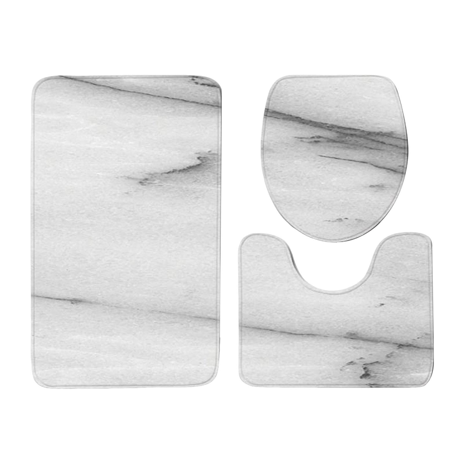 Magideal - Juego De Alfombras De Baño De 3 Piezas Con Funda Para Asiento De Inodoro, Alfombra De Baño Lavable, Decoración De Baño, Alfombra Antideslizante Para S Gris Claro
