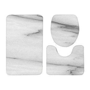 Magideal - Juego De Alfombras De Baño De 3 Piezas Con Funda Para Asiento De Inodoro, Alfombra De Baño Lavable, Decoración De Baño, Alfombra Antideslizante Para S Gris Claro