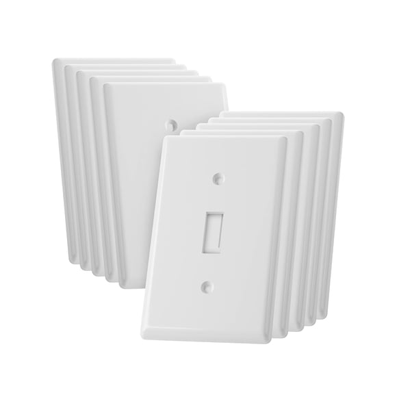 Placa de cubierta para interruptor Bates Choice 7 cm x 11 cm, paquete de 10 unidades, color blanco