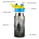 thumbnail image 3 of Pie Grande Botella de Agua con Tapa Pop Top de Un Toque, Acero Inoxidable, a Prueba de Fugas, para Deportes, Botella Infantil azul 12 oz, 3 of 6