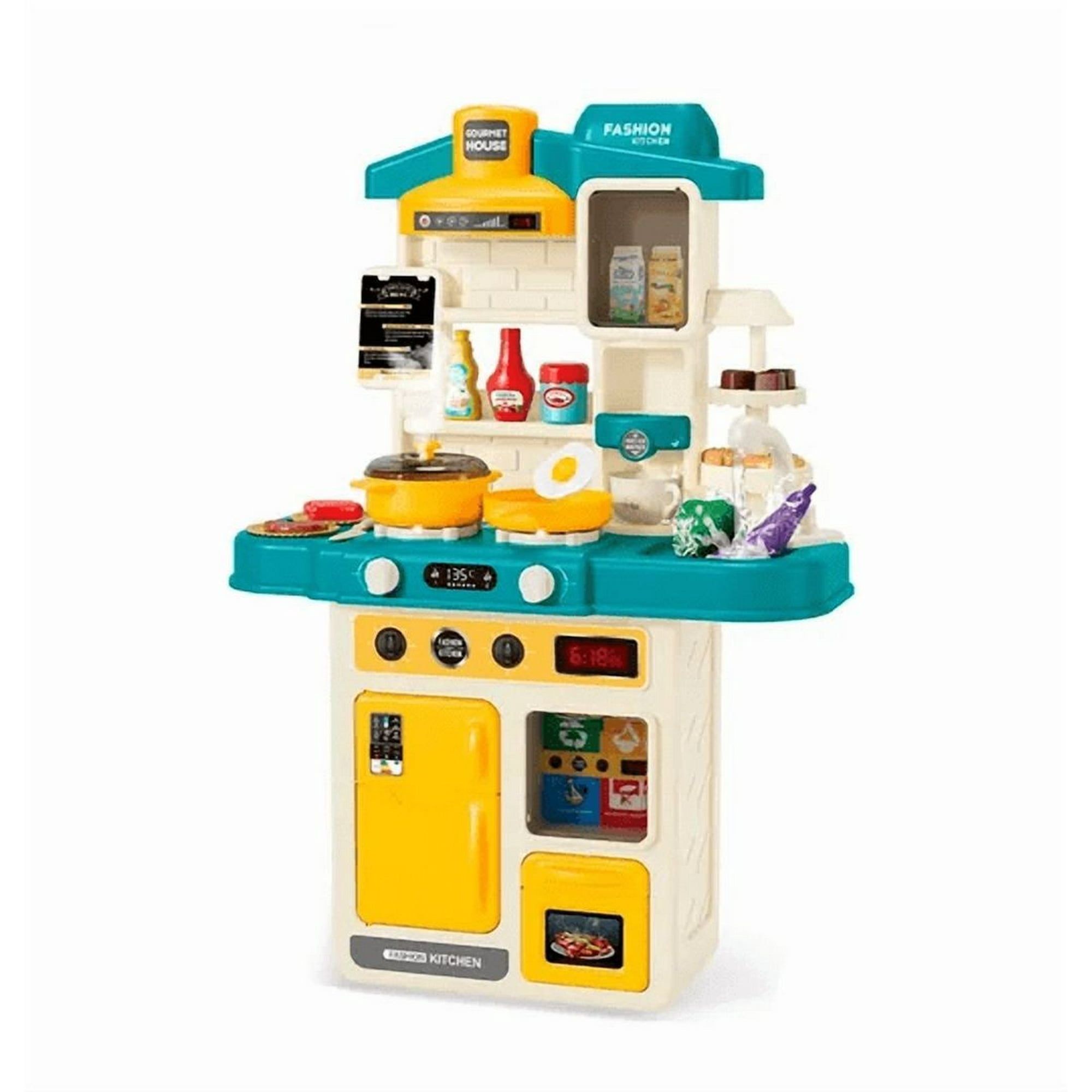 Genérico - Cocina Interactiva Moderna Para Niñas Y Niños Con Sonido Y Luces Azul