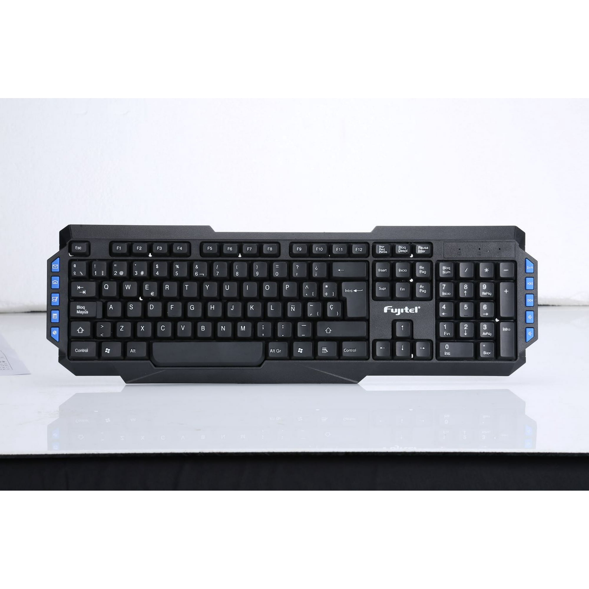 Fujitel - Teclado Inalambrico 115 Teclas Negro