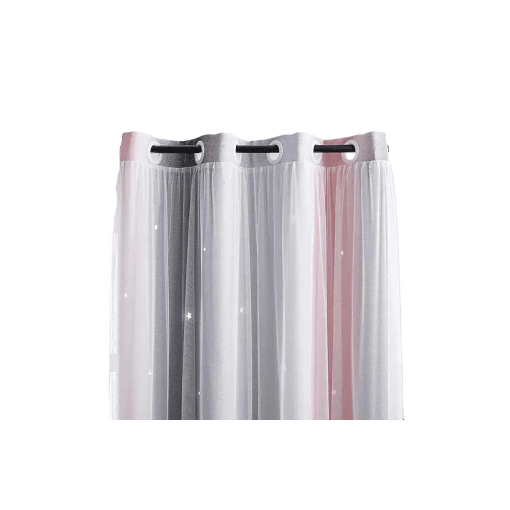 Genérico - Cortina Blackout 2 Paños 132x210 Cm Rosa Y Gris