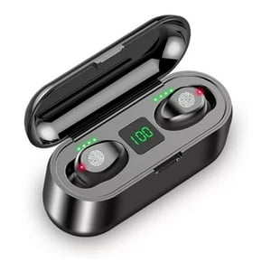 Veat00L - F9 Auricular Inalámbrico Bluetooth 5.0 Pantalla Digital Led Compacto Mini Negro Impermeable