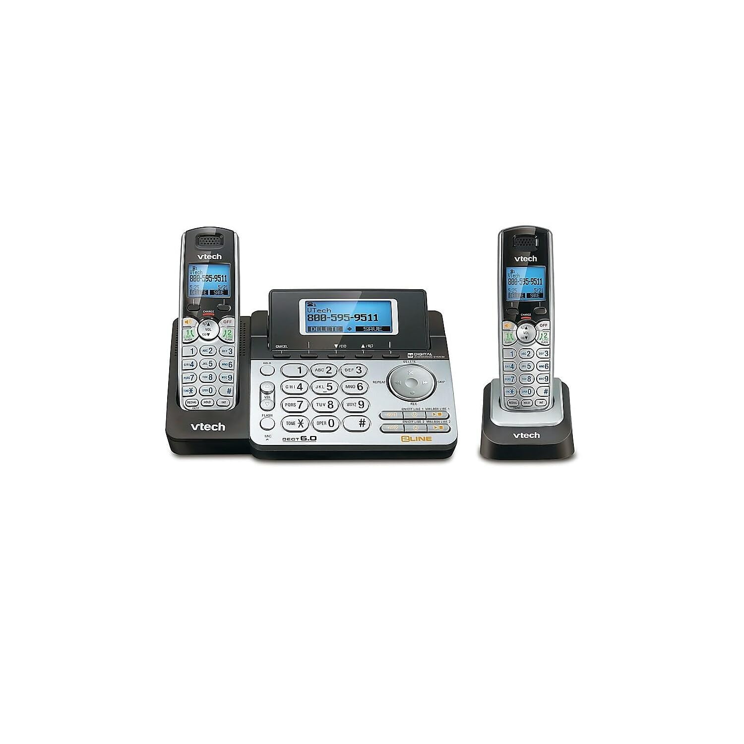 Sistema Telefónico Inalámbrico Vtech Ds6151-2 2 Auriculares De 2 Líneas Plateado