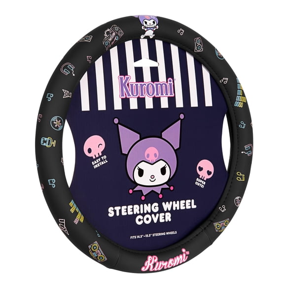 Funda De Volante Kuromi Negra Para Coche De 14 5 A 15 5 Cm