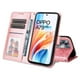 thumbnail image 2 of Funda tipo cartera FOXDOCK para OPPO A79 5G , diseño girasol en relieve, cuero PU, cierre magnético, soporte y tarjetero, 2 of 5