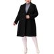 thumbnail image 2 of Abrigos largos de mujer talla grande Agnes Orinda con solapa con muescas, doble botonadura, abrigo de invierno con bolsillos 2X negro, 2 of 6