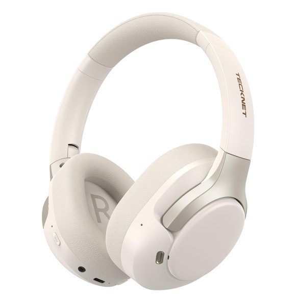 Auriculares TECKNET Híbridos ANC Bluetooth 6.0 Inalámbricos Blancos