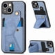 thumbnail image 1 of Funda Resistente para iPhone 13 con Tarjetero y Soporte, Diseño Magnético Azul, 1 of 5