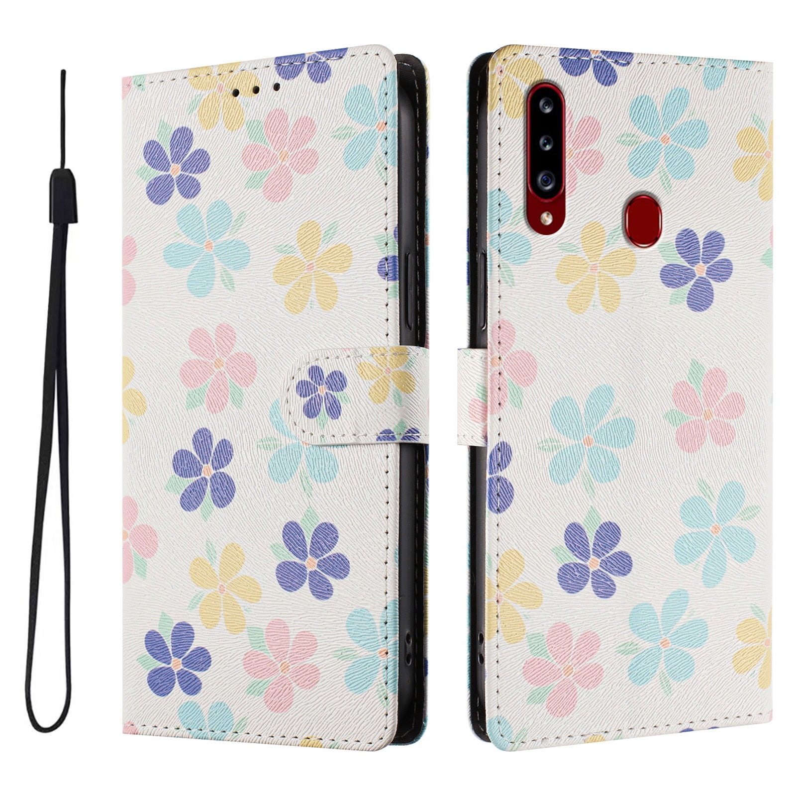 Foxdock Funda Tipo Cartera Para Samsung Galaxy A20s Con Soporte Y Correa – Diseño De Patrones Lindos