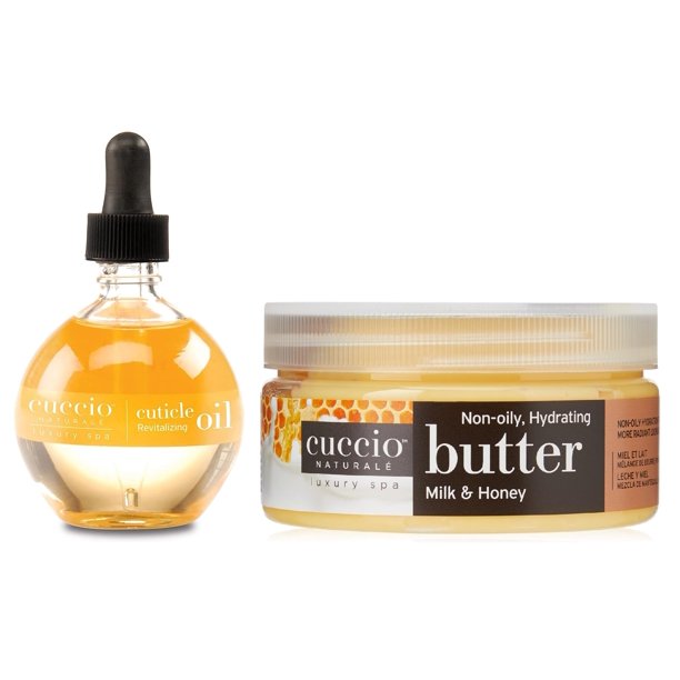 Tratamiento de manos Cuccio, aceite para cutículas completas, 75 ml, y crema corporal, 240 ml