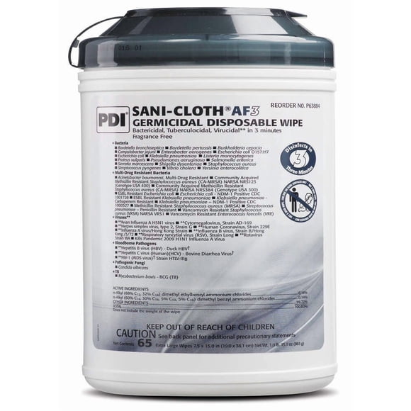 Toallita desinfectante PDI X‑Grande 19 cm × 38 cm AF3
