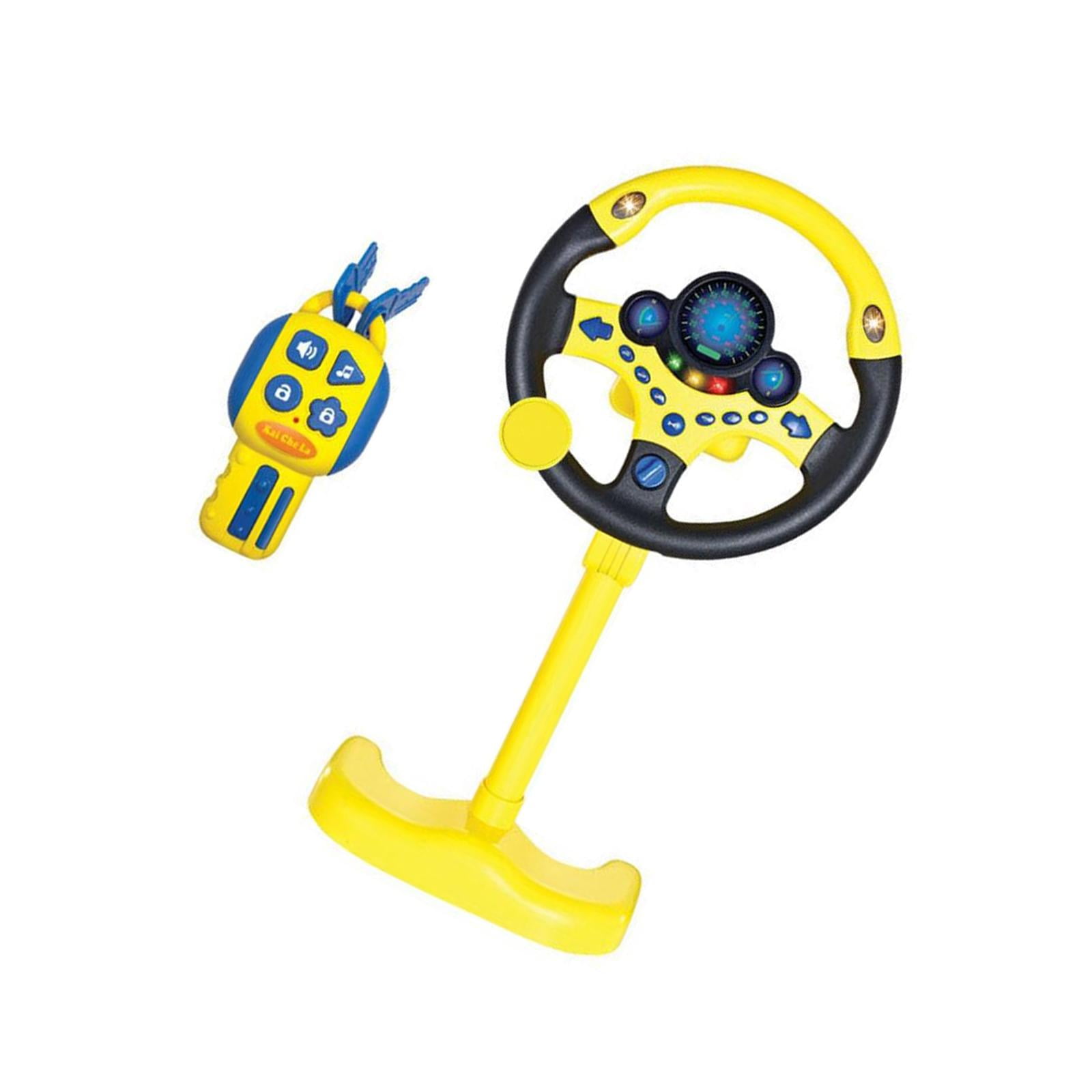 Magideal - Volante De Juguete De Simulación De Conducción, Juguetes Interactivos De Conducción Eléctrica, Juguete Con Sonido, Música Y Luz Para Regalos De Niños Amarillo