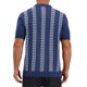 thumbnail image 3 of Camiseta Polo de Hombre de Jacquard de Manga Corta con Botones Abajo Camisetas de Golf de Punto 2XL Azul Marino, 3 of 6