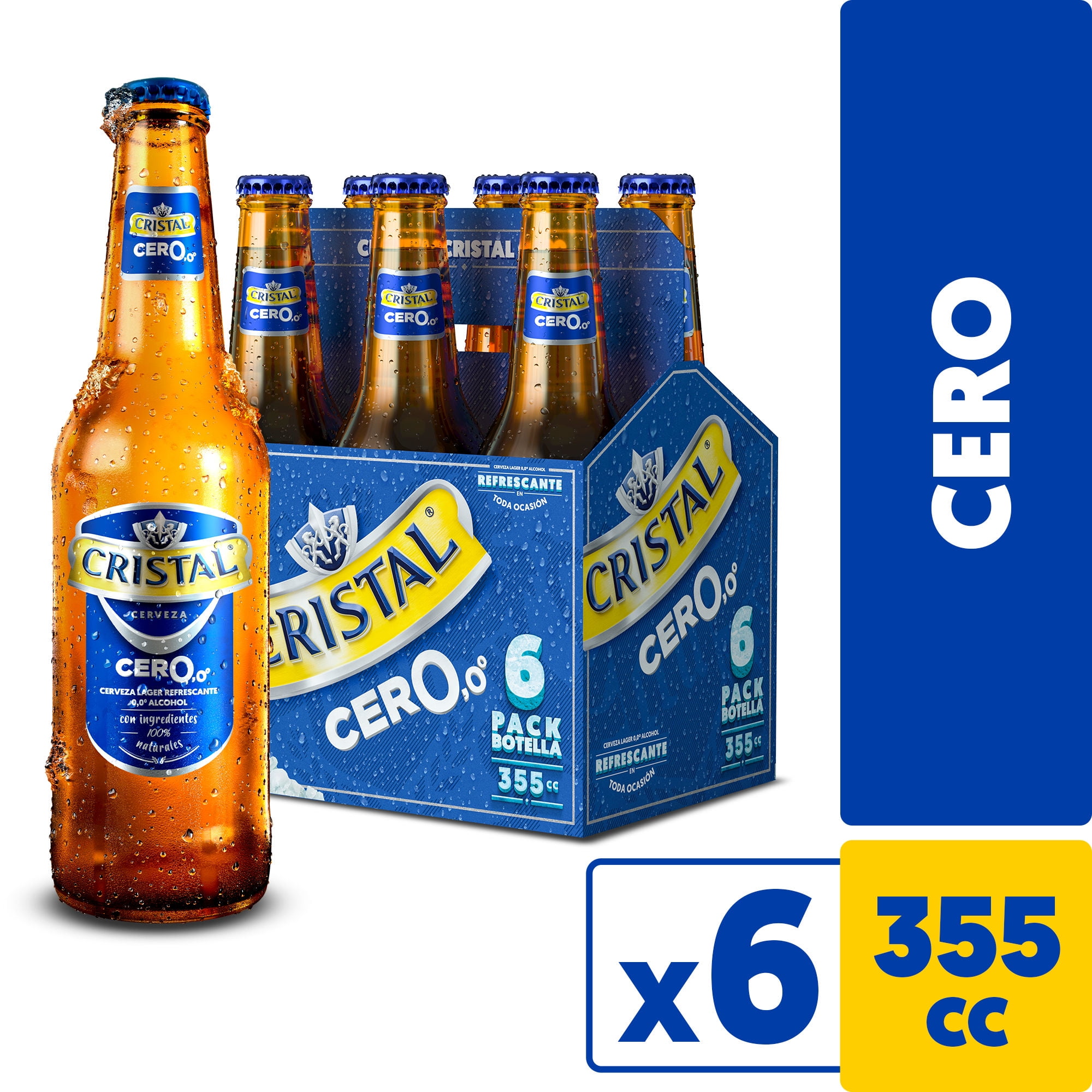 Cerveza Lager Sin Alcohol Botella Pack 6 Un 355 ml Cristal