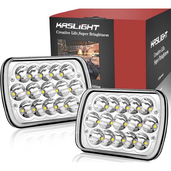 KASLIGHT H6054 LED Headlights, Pair Rectangular 5x7 7x6 LED Headlights