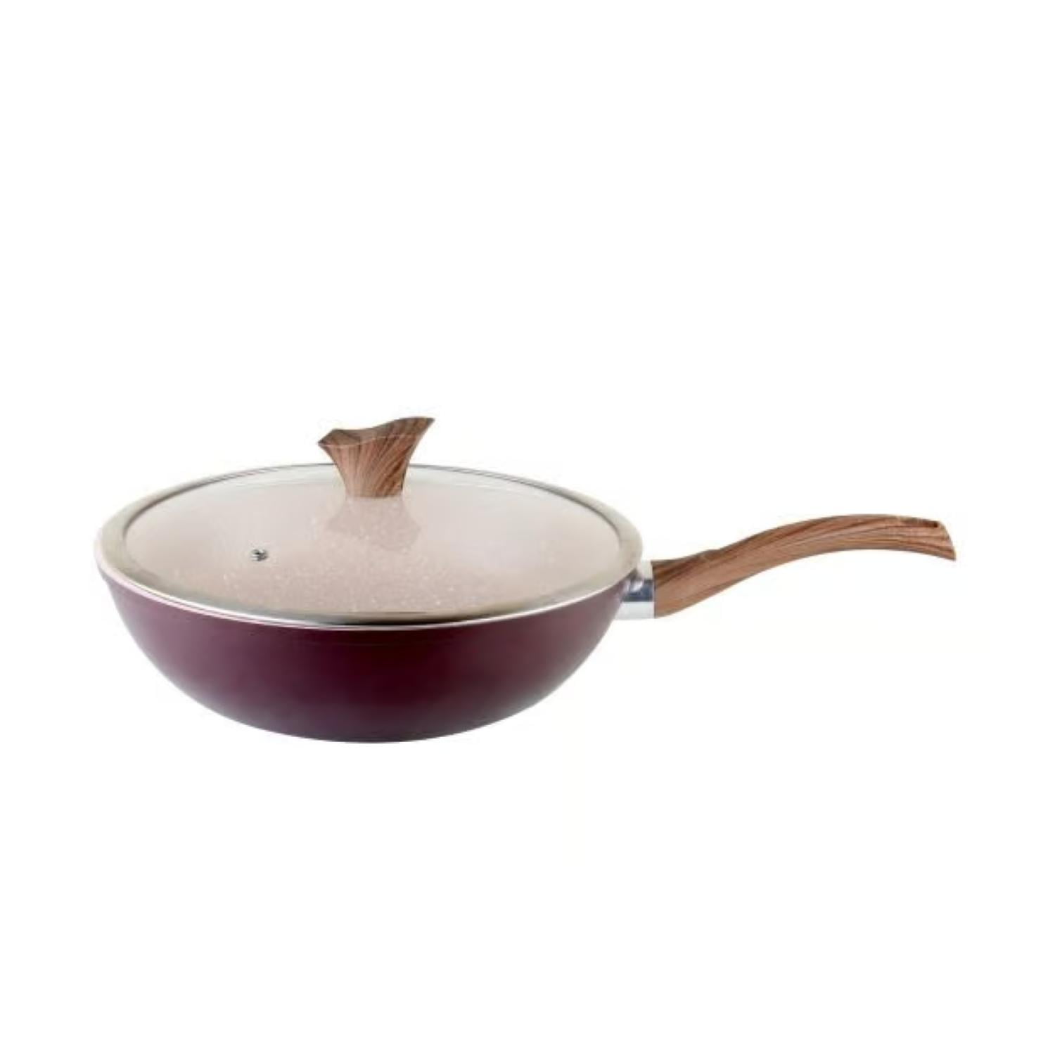 Arte Andino - Wok Antiadherente Con Tapa 30cm Oak Stone